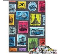 Puzzle da 1000 pezzi per adolescenti, francobolli di Parigi, gioco intellettuale con elefante, regalo di compleanno, regali, arte murale per bambini dai 14 anni in su dimensioni 26x38cm