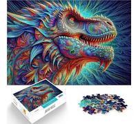 Puzzle da 1000 pezzi per adolescenti Frattale della testa del tirannosauro Gara di velocità delle mani Adatto per la decorazione del desktop 52x38cm