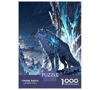 Puzzle Da 1000 Pezzi Per Adolescenti Frost Guardian White Wolf in Snowy Mountains Puzzle Per Adulti Giocattolo Decorazione Da Parete Vacanza A Casa Passatempo Riduzione Dello Stress Regali 70x50cm/100