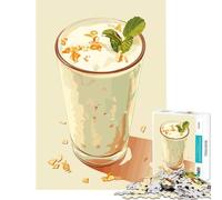 Puzzle da 1000 pezzi per adolescenti frullato rinfrescante alla menta e mandorle gioco impossibile giocattolo avvincente per coltivare la pazienza regalo di compleanno decorazione da parete (38x26cm)