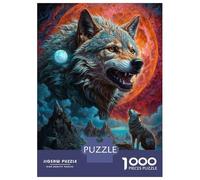 Puzzle Da 1000 Pezzi Per Adolescenti Full Moon Lone Wolf Snarls Puzzle Per Adulti Giochi Rilassanti Taglio Di Precisione Regali Unici Per Compleanni E Occasioni Speciali 38x26cm/1000pcs