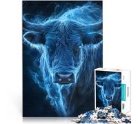 Puzzle da 1000 pezzi per adolescenti fumo Toro Aura Blu per il giocattolo di sfida del gioco educativo Gioco educativo per compleanno e Natale 38x26cm