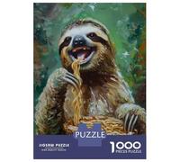 Puzzle Da 1000 Pezzi Per Adolescenti Funny Adorable Sloth Eat Puzzle Per Adulti Gioco Pratico Sfida Difficile Regali Per Amici E Familiari 38x26cm/1000pcs