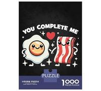 Puzzle Da 1000 Pezzi Per Adolescenti Funny Couples, You Complete Me - Cute Bacon & Egg Puzzle Per Adulti Gioco Pratico Migliora La Memoria Regalo Di Compleanno, Regali, 70x50cm/1000pcs
