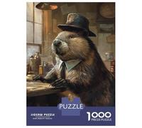 Puzzle Da 1000 Pezzi Per Adolescenti Funny Dressed Beaver Hat Puzzle Per Adulti Gioco Per Famiglie Antistress Regali Di Compleanno E Unici 38x26cm/1000pcs