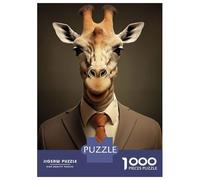 Puzzle Da 1000 Pezzi Per Adolescenti Funny Giraffe in A Suit Puzzle Per Adulti Giocattolo Decorazione Da Parete Taglio Di Precisione Regali Antistress 70x50cm/1000pcs