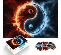 Puzzle da 1000 pezzi per adolescenti Fuoco e ghiaccio Yin Yang giocattoli educativi per l'apprendimento offerte come regali per tutta la famiglia 52x38cm