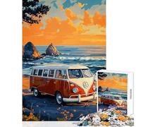 Puzzle da 1000 pezzi per adolescenti furgone sulla spiaggia decorazione per la casa giocattoli regali di compleanno giochi rilassanti sfida educativa (dimensioni 38x26cm)
