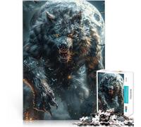 Puzzle da 1000 pezzi per adolescenti Furia del lupo mannaro della luna piena Regali di giochi impegnativi Regalo di opere d'arte 75x50cm
