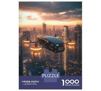Puzzle Da 1000 Pezzi Per Adolescenti Futuristic Drone Cityscape Puzzle Per Adulti Gioco Rompicapo Analisi E Logica Aiuta Ad Allenare Il Cervello 52x38cm/1000pcs