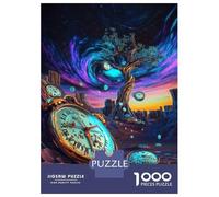 Puzzle Da 1000 Pezzi Per Adolescenti Futuristic Time Dilation - Surreal Neon Dream Puzzle Per Adolescenti Giocattoli Antistress Regalo Di Compleanno, Natale 52x38cm/1000pcs
