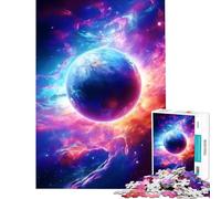 Puzzle da 1000 pezzi per adolescenti galassia surreale pianeta neon puzzle fai da te taglio di precisione ideale come regalo per tutta la famiglia (38x26cm)