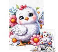 Puzzle da 1000 pezzi per adolescenti Gallina con fiori Giocattoli antistress Regali di Babbo Natale segreto Gioco impossibile Aiuta il cervello a esercitare Dimensioni 38x26cm