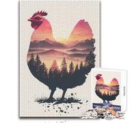 Puzzle da 1000 pezzi per adolescenti, gallo all'alba, gioco intellettuale, vacanze a casa, regali di Babbo Natale segreto, dimensioni 50x75cm