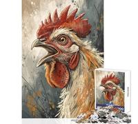 Puzzle da 1000 pezzi per adolescenti gallo che canta arte digitale gioco impossibile adatto alle coppie giocattolo decorazione da parete aiuta ad allenare il cervello (38x26cm)