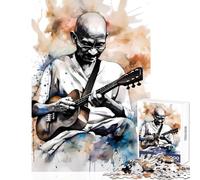 Puzzle da 1000 pezzi per adolescenti Gandhi che suona l'ukulele giocattoli antistress regali per donne e uomini gioco pratico per compleanno Natale dimensioni 38x26cm