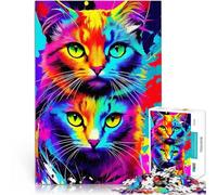 Puzzle da 1000 pezzi per adolescenti GATTI ASTRATTI E COLORATI Gioco intellettuale giocattolo Gioco educativo per compleanno e Natale 52x38cm