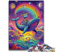 Puzzle da 1000 pezzi per adolescenti Gatti e balene Gioco per famiglie Antistress Sfida difficile Collezione di artisti, Belle arti 50x75cm
