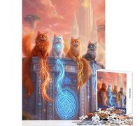 Puzzle da 1000 pezzi per adolescenti gatti magici struttura antica giocattoli antistress idee regalo gioco pratico collezione di artisti belle arti dimensioni 50x75cm
