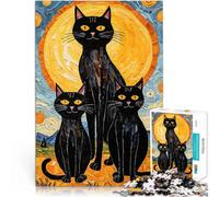Puzzle da 1000 pezzi per adolescenti Gatti opere d'arte classiche giocattoli educativi per l'apprendimento Decorazione della casa 38x26cm