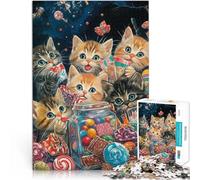 Puzzle da 1000 pezzi per adolescenti Gattini e caramelle Riduzione dello stress interessante Collezione di artisti, Belle arti 75x50cm