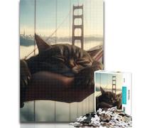 Puzzle da 1000 pezzi per adolescenti Gatto addormentato 1000 pezzi Puzzle per adolescenti e adulti, allena il tuo cervello e le tue mani Regalo di compleanno, regali 26x38cm