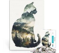 Puzzle da 1000 pezzi per adolescenti Gatto Animale Foresta Allena il tuo cervello e le tue mani perché è ideale come regalo per tutta la famiglia 75x50cm