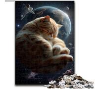 Puzzle da 1000 pezzi per adolescenti Gatto arancione addormentato, giocattoli, giochi educativi, antistress, migliora l'amore tra coppie, 50x75cm