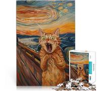 Puzzle da 1000 pezzi per adolescenti Gatto arancione L'urlo giocattoli educativi per l'apprendimento Decorazioni e regali unici per la casa 38x26cm