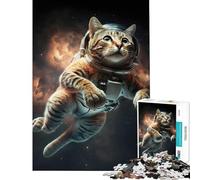 Puzzle da 1000 pezzi per adolescenti: gatto astronauta nello spazio Puzzle antistress da 1000 pezzi ideale per le vacanze a casa per passare il tempo come regalo di Natale o di compleanno (38x52cm)