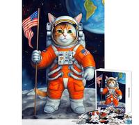 Puzzle da 1000 pezzi per adolescenti Gatto astronauta sulla luna Giocattolo educativo Ottimi regali e giocattoli Gioco rompicapo Allena il tuo cervello e le tue mani Dimensioni 50x75cm