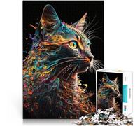 Puzzle da 1000 pezzi per adolescenti gatto Bobtail giapponese Riduzione dello stress interessante con poster abbinato e foglio di quiz 75x50cm