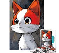 Puzzle da 1000 pezzi per adolescenti gatto calico curioso puzzle per adulti giochi divertenti decorazione per la casa compleanni e occasioni speciali (dimensioni 38x26cm)