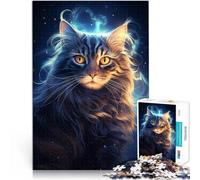Puzzle da 1000 pezzi per adolescenti Gatto Celeste Cosmico Vacanza a casa: uccidere il tempo Giocattoli per la decorazione della casa 38x26cm
