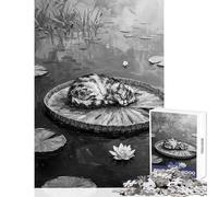 Puzzle da 1000 pezzi per adolescenti Gatto che dorme su una ninfea Giocattolo educativo da dipingere Ottimi regali e giocattoli Giochi divertenti Allena il tuo cervello e le tue mani 38x52cm