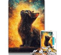 Puzzle da 1000 pezzi per adolescenti Gatto che guarda il cielo Puzzle da 1000 pezzi per adulti, collezione di artisti di giochi intellettuali, belle arti 50x75cm