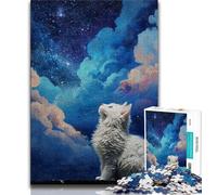 Puzzle da 1000 pezzi per adolescenti Gatto che guarda le stelle Puzzle da 1000 pezzi per adulti e adolescenti Relax Games è l'ideale come regalo per tutta la famiglia (26x38cm)
