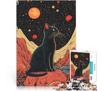Puzzle da 1000 pezzi per adolescenti Gatto che osserva le stelle Sfida di gioco educativo giocattolo è ideale come regalo per tutta la famiglia 38x26cm