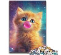 Puzzle da 1000 pezzi per adolescenti, gatto che soffia bolle, giochi educativi, decorazione per la casa, regalo di compleanno, regali, arte murale 38x26cm
