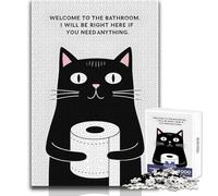 Puzzle da 1000 pezzi per adolescenti Gatto che tiene in mano la carta igienica Giocattolo Gioco intellettuale Vacanza a casa Ammazza il tempo Regali di Babbo Natale segreto Dimensioni 38x26cm