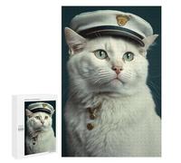 Puzzle da 1000 pezzi per adolescenti gatto con cappello da capitano, adolescenti, giocattoli fai da te, decorazione da parete, aiuta l'esercizio cerebrale, 1000 pezzi