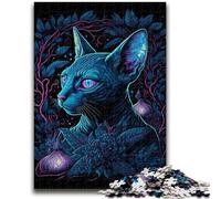 Puzzle da 1000 pezzi per adolescenti, gatto con luce nera, gioco educativo, giocattolo da regalare a tutta la famiglia, 38x26cm