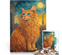 Puzzle da 1000 pezzi per adolescenti gatto dagli occhi azzurri Giocattolo educativo per l'apprendimento Decorazioni e regali unici per la casa 75x50cm