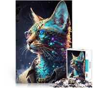Puzzle da 1000 pezzi per adolescenti Gatto della savana Giocattoli educativi per l'apprendimento Giochi per famiglie Opera d'arte 38x26cm
