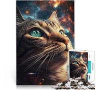 Puzzle da 1000 pezzi per adolescenti Gatto dello spazio cosmico Allena il tuo cervello e le tue mani Migliorare l'amore tra le coppie 52x38cm