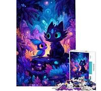 Puzzle da 1000 pezzi per adolescenti gatto e uccello fantasy nella giungla puzzle per adulti giocattolo antistress ideale per le vacanze a casa per ammazzare il tempo e per allenare la mente (38x26cm)