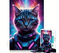 Puzzle da 1000 pezzi per adolescenti Gatto Gatti Neon Gamer Sharp Cut Art Gioco cognitivo Regalo Gioco rilassante Decorazione Natale Regalo (50x75cm)
