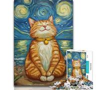 Puzzle da 1000 pezzi per adolescenti Gatto in meditazione, allena il cervello e le mani, regalo di compleanno, regali, arte murale per età 14+ 38x26cm