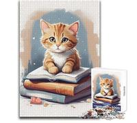 Puzzle da 1000 pezzi per adolescenti, gatto intellettuale, rilassante, dolce, svago, taglio fine e liscio, giocattolo artigianale, dimensioni 50x75cm