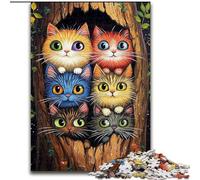 Puzzle da 1000 pezzi per adolescenti, gatto nella buca dell'albero, per 14+ anni, gioco impegnativo come regalo per tutta la famiglia e gli amici (dimensioni 50x75cm)